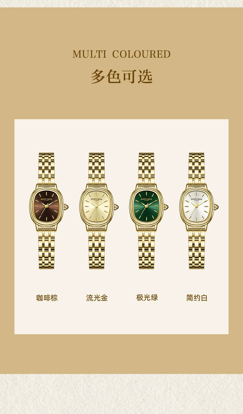正品复古小金表2025新款手表女款轻奢小众瑞士名牌时尚小表盘防水