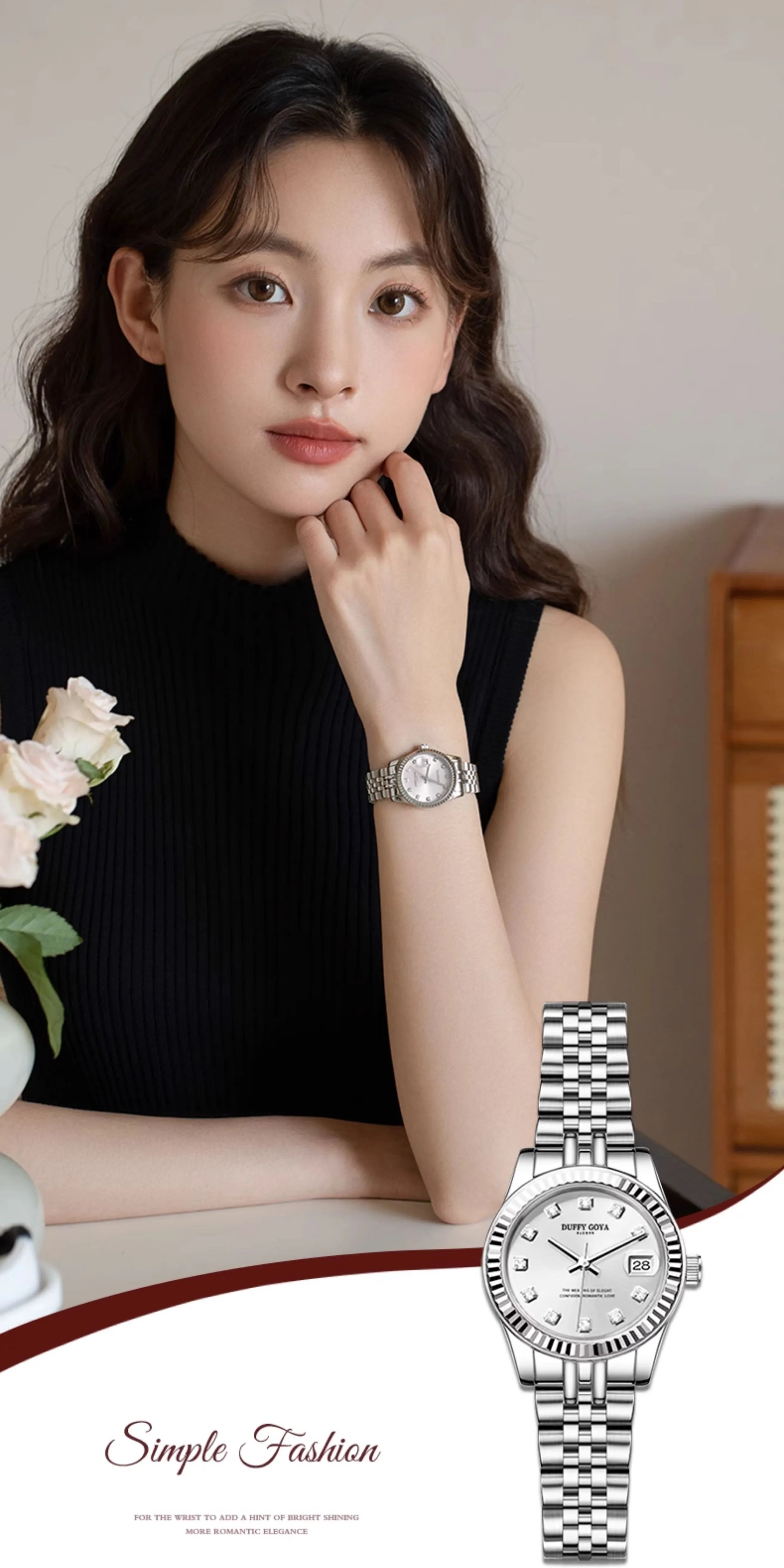 Nhật Ký Thụy Sĩ Thương Hiệu Nổi Tiếng Đồng Hồ Nữ Cao Cấp Mới 2025 Kim Cương Sang Trọng Nhẹ Dành Cho Phụ Nữ Tinh Tế Cổ Tay Không Thấm Nước