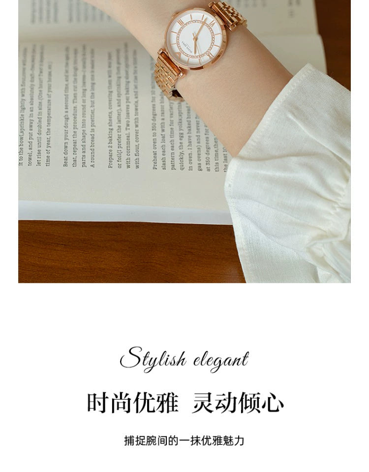 摩天轮满天星镶钻2025新款正品时尚防水女士手表轻奢小众名牌女表