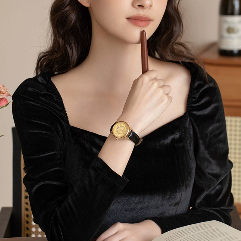 高端小金表2025新款正品复古女士手表防水名牌皮带轻奢小众送礼物