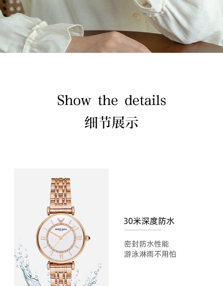 摩天轮满天星镶钻2025新款正品时尚防水女士手表轻奢小众名牌女表