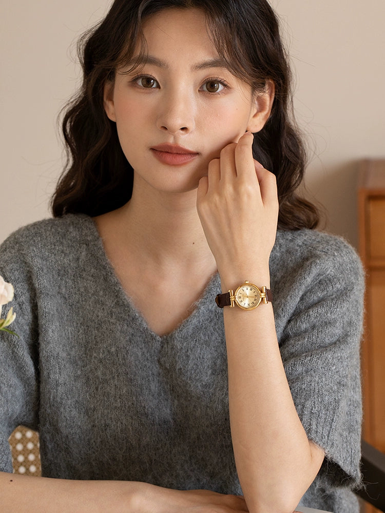 复古桂花小金表正品2025新款经典轻奢女士手腕小众巧名牌罗马皮带