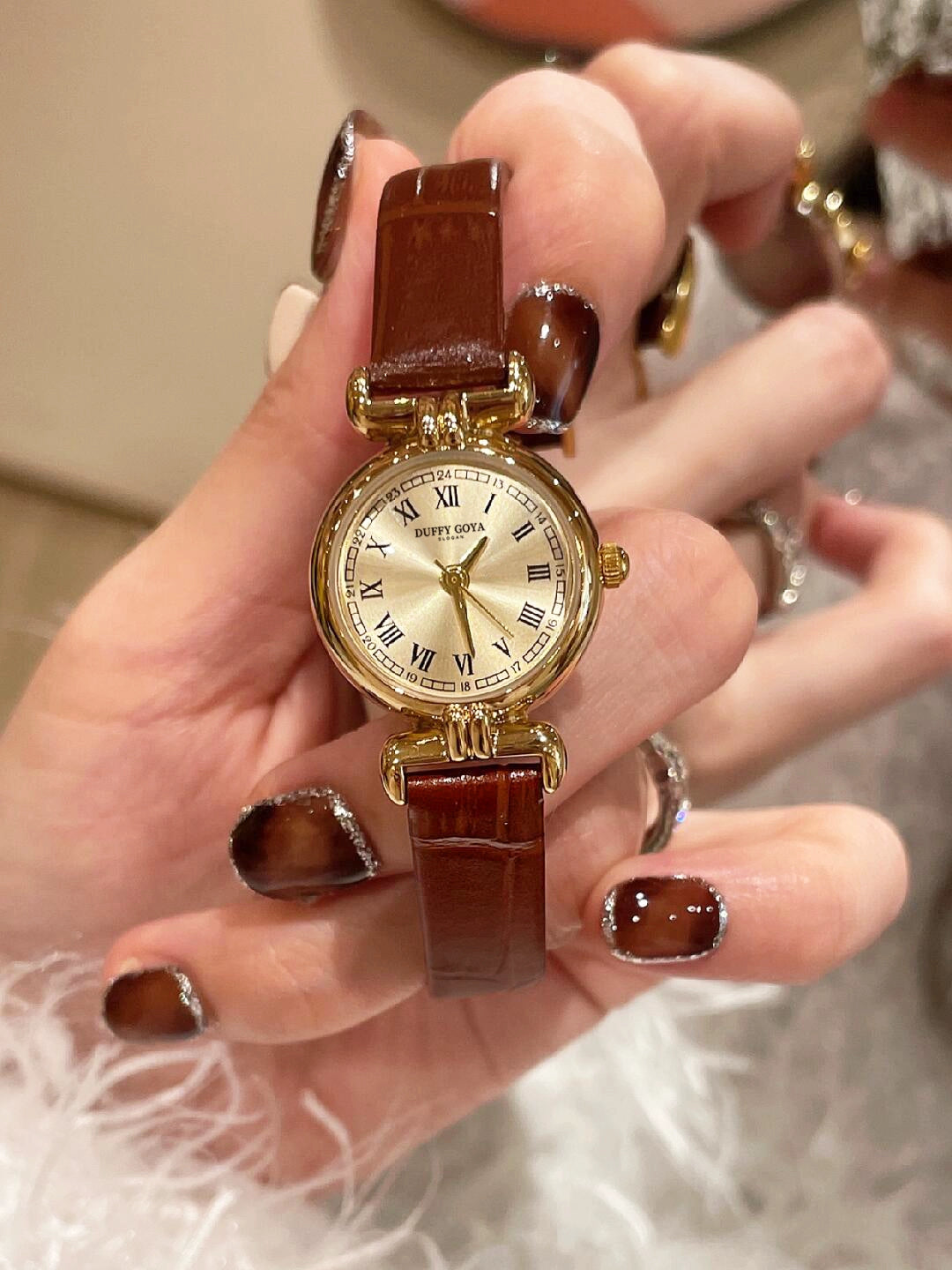 复古桂花小金表正品2025新款经典轻奢女士手腕小众巧名牌罗马皮带
