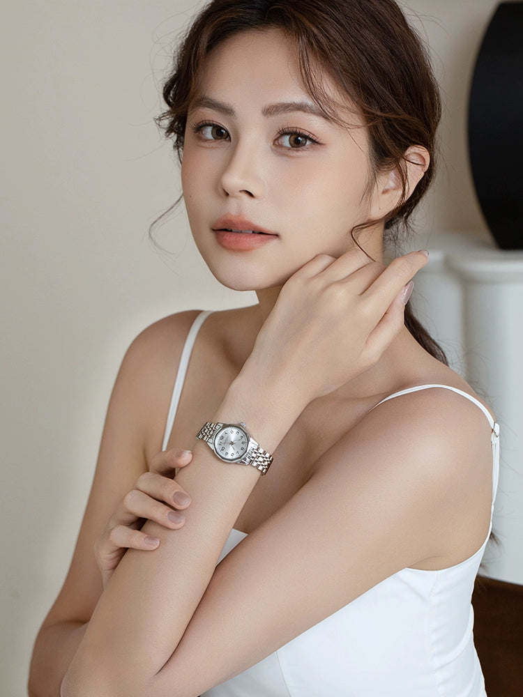 中老年人大数字防水夜光送妈妈女士手表长辈正品简约全自动石英表